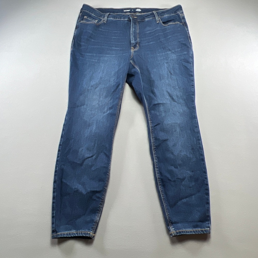 Old Navy Rockstar Super Skinny Jeans Womens 22 Blue Cotton Stretch High Rise